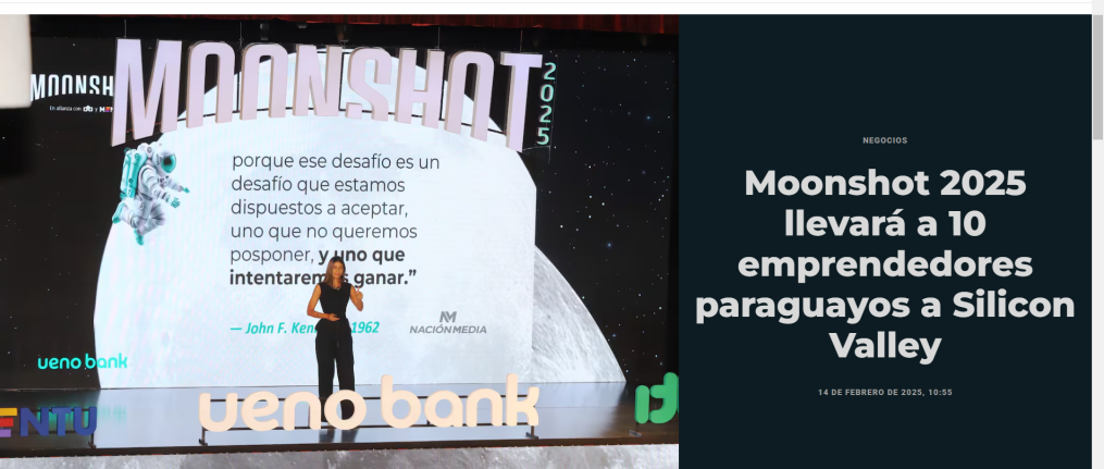 Moonshot 2025 llevará a 10 emprendedores paraguayos a Silicon Valley