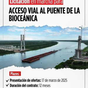 En marcha licitación para construcción del acceso al puente de la Bioceánica