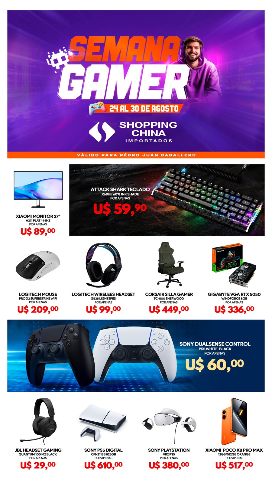 La Semana Gamer llegó a Shopping China Pedro Juan Caballero!