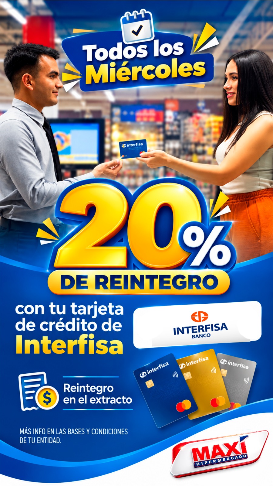 Este miércoles en Maxi Hipermercados tenés un beneficio único que no podés dejar pasar