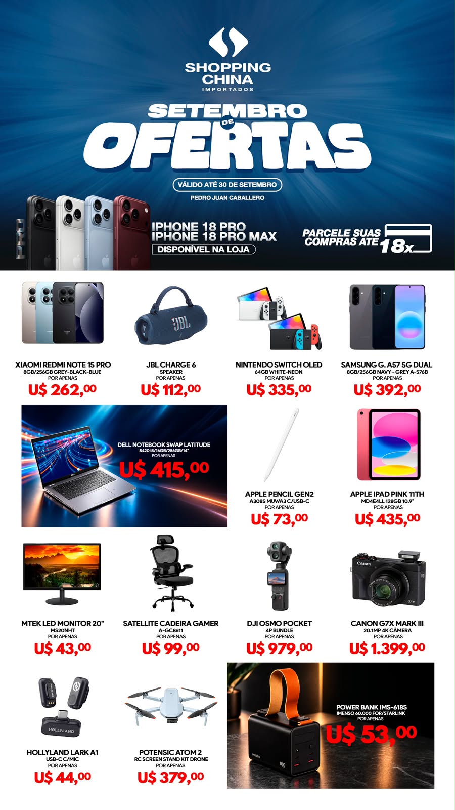 PROMOÇÃO DE SETEMBRO NO SHOPPING CHINA!