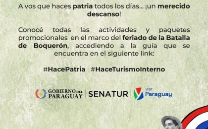 SENATUR invita a descubrir el Paraguay durante el feriado largo