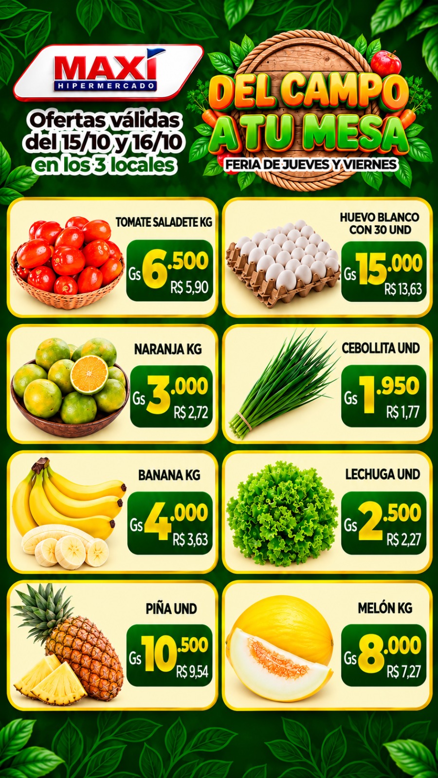 ¡Del campo a tu mesa! Aprovechá nuestras ofertas de la Feria de Jueves y Viernes
